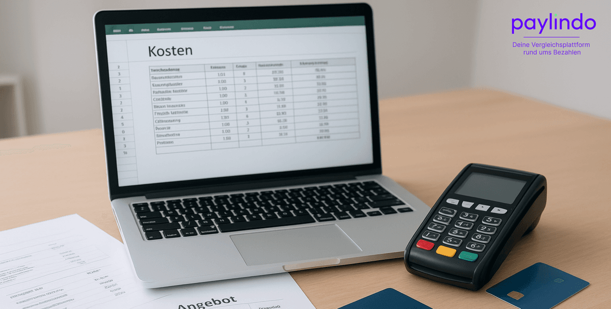 Kartenterminal Kosten im Überblick: Mobiles EC-Terminal an der Kasse eines Einzelhandelsgeschäfts